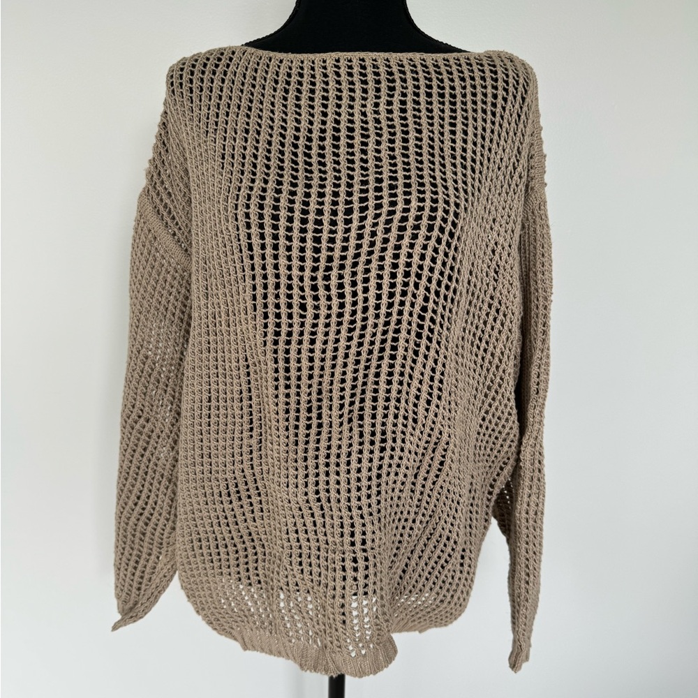 Mesh Knit Oversized Sweater Coverup